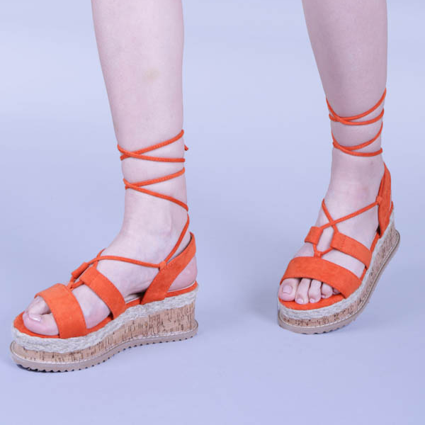 Sandale dama Afina portocalii - Kalapod.net